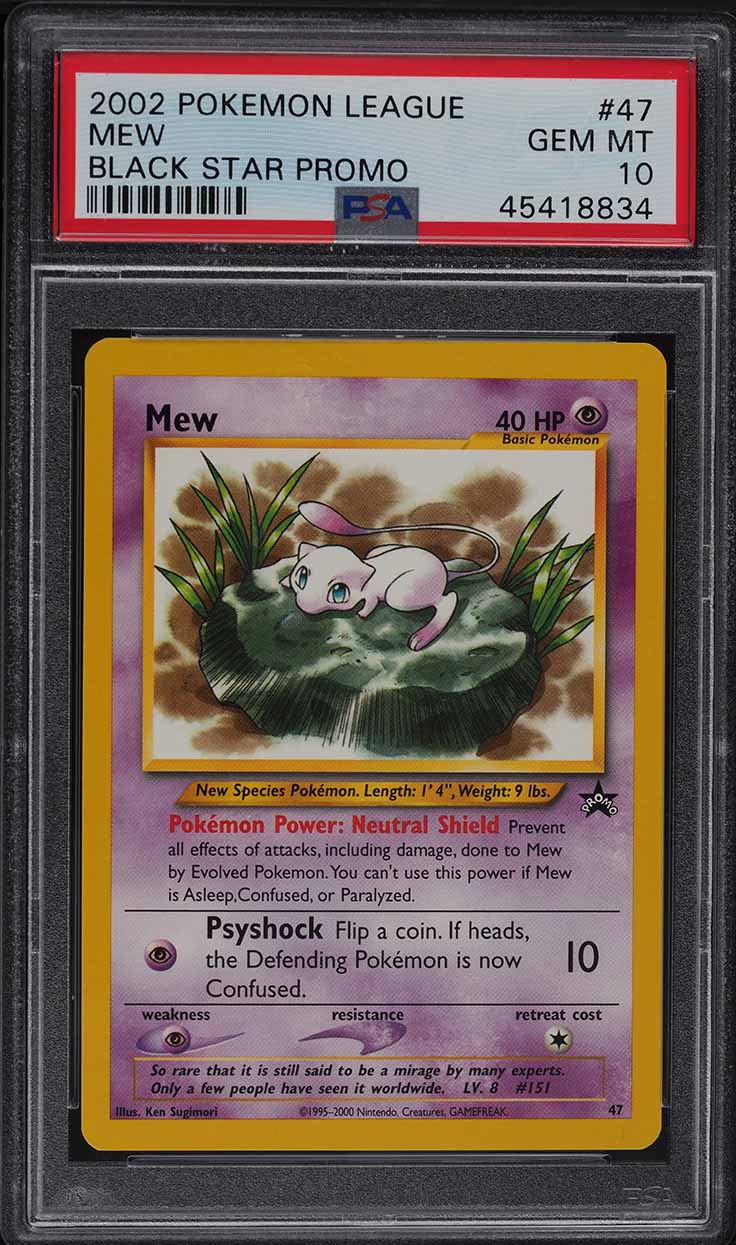 2002 Pokemon League Black Star Promo Mew #47 PSA 10 GEM MINT