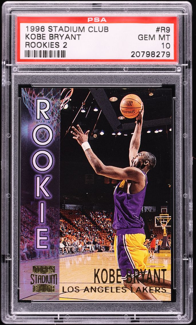 1996 Stadium Club Rookies 2 Kobe Bryant ROOKIE #R9 PSA 10 GEM MINT