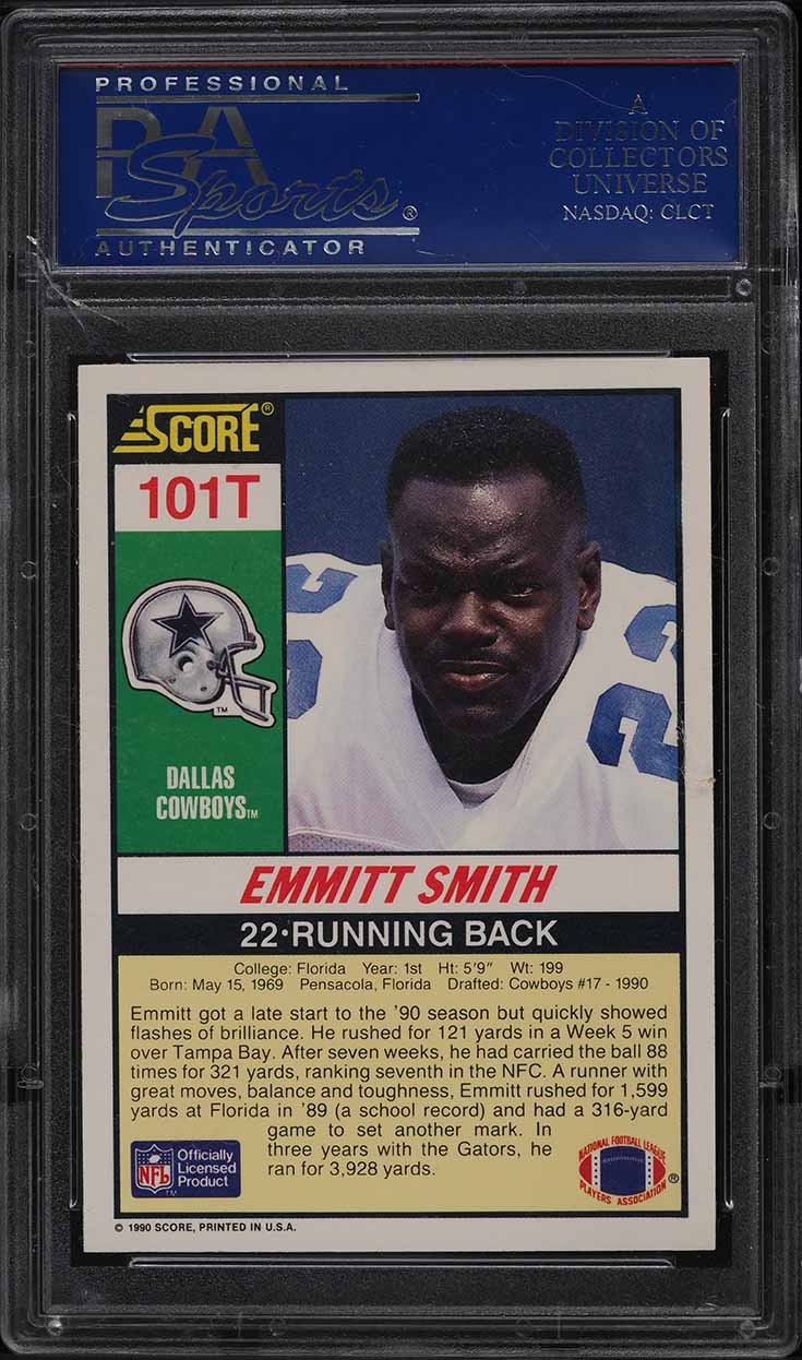 1990 Score Supplemental Emmitt Smith ROOKIE #101T PSA 10 GEM MINT