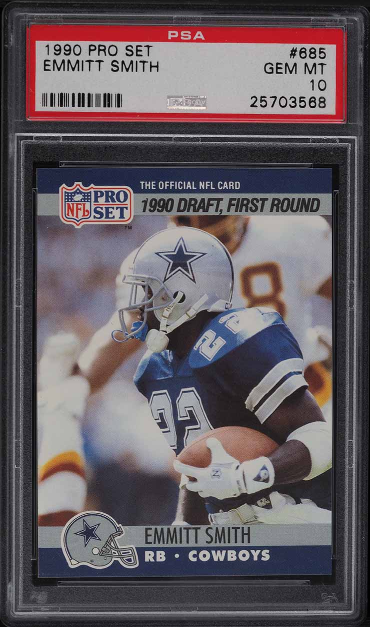 1990 Pro Set Football Emmitt Smith ROOKIE #685 PSA 10 GEM MINT