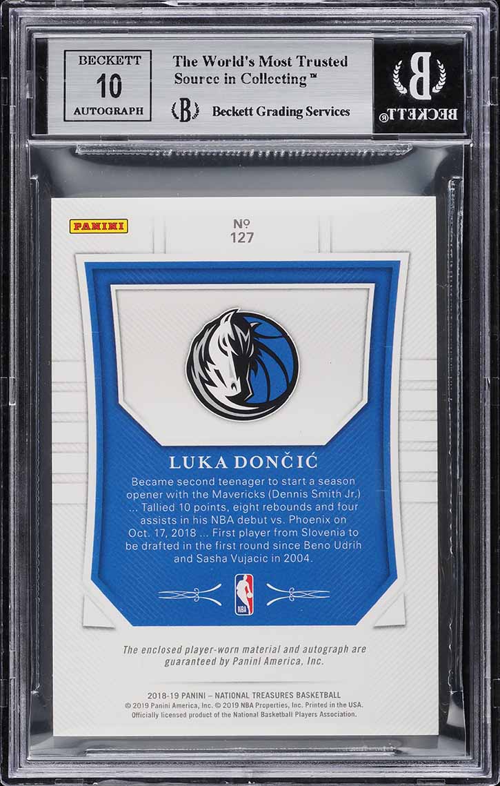 2018 National Treasures Luka Doncic ROOKIE PATCH AUTO /99 #127 BGS