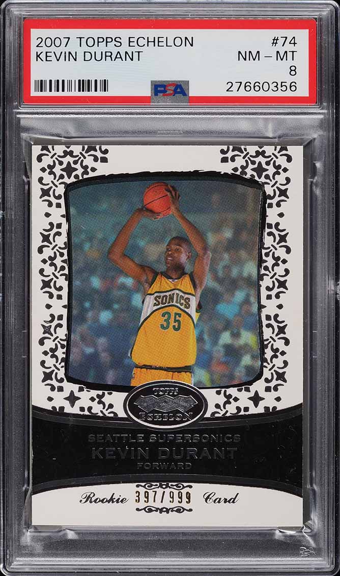 2007 Topps Echelon Kevin Durant ROOKIE RC /999 #74 PSA 8 NM-MT