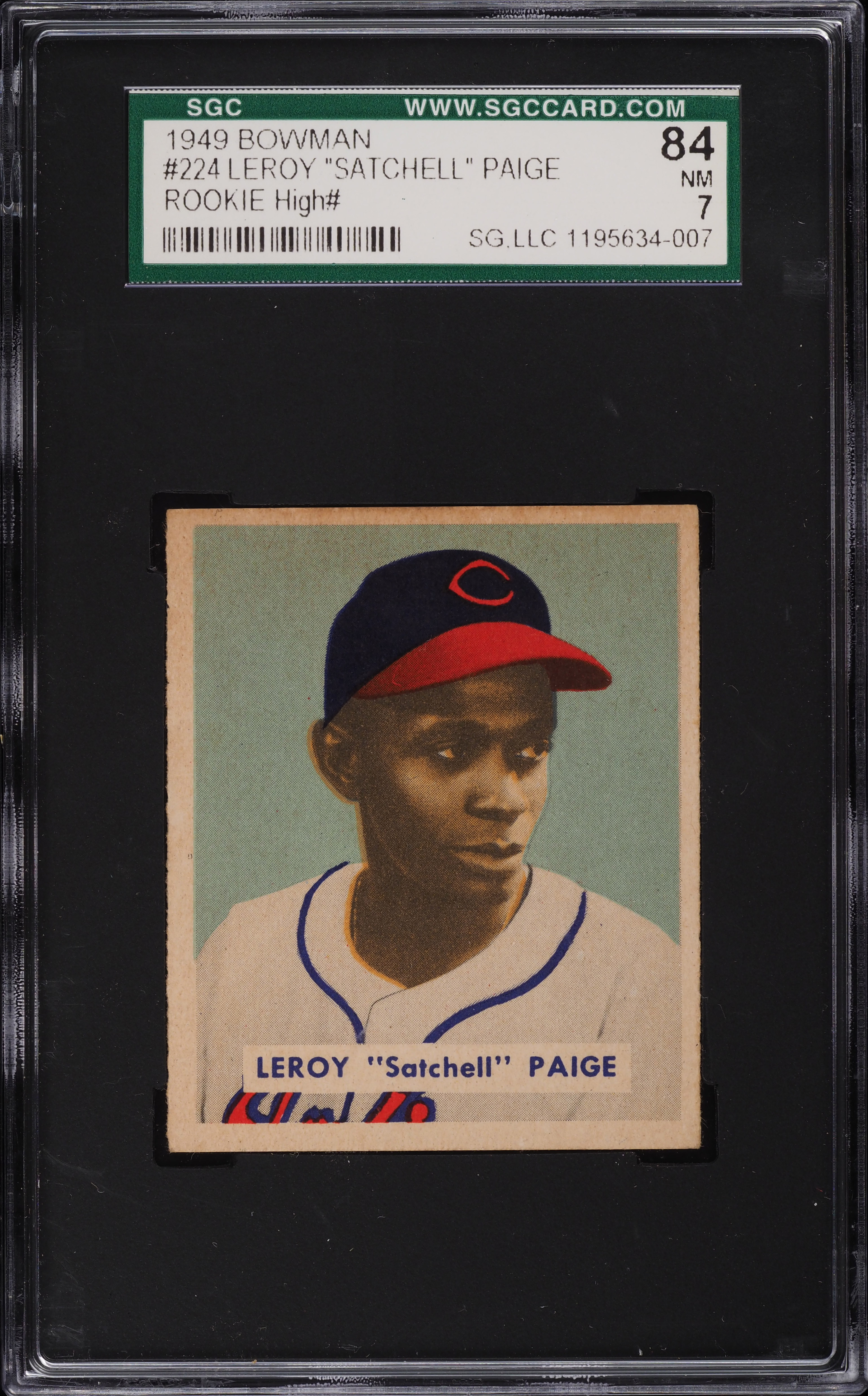 1949 Bowman Satchell Paige ROOKIE #224 SGC 7 NRMT on Fanatics Collect