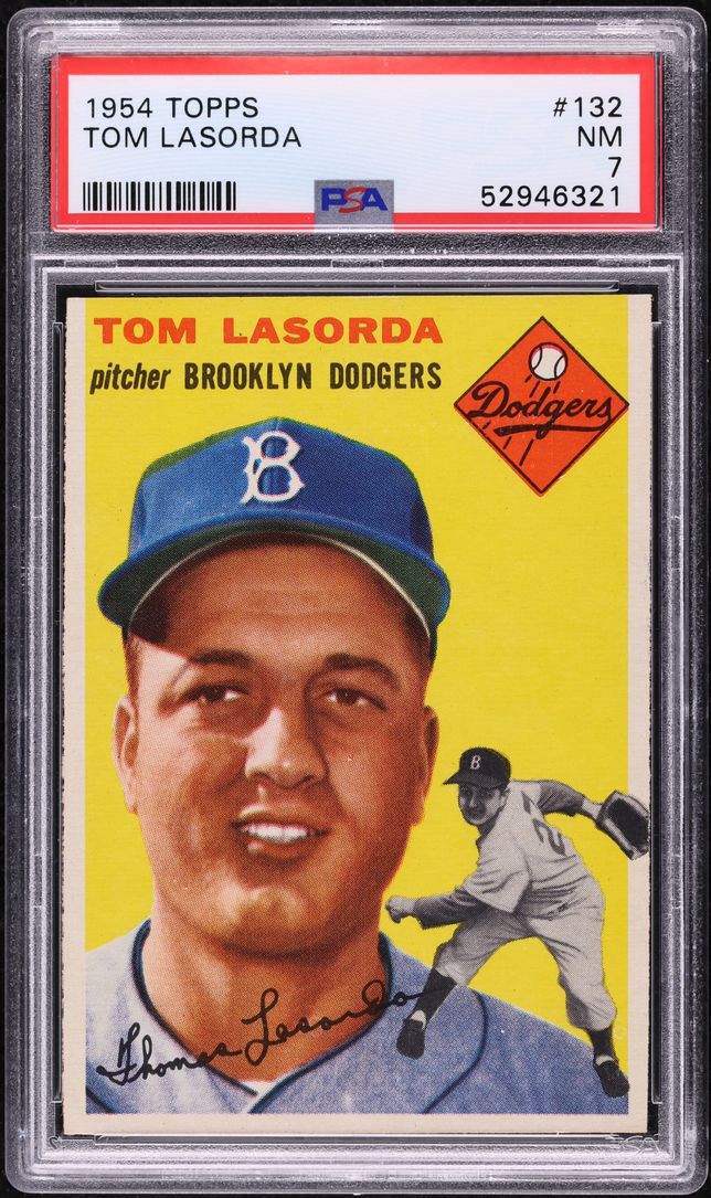 1954 Topps Tommy Lasorda ROOKIE #132 PSA 7 NRMT