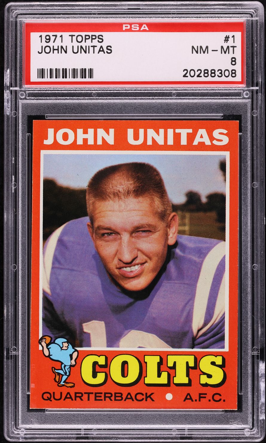 1971 Topps Football Johnny Unitas #1 PSA 8 NM-MT
