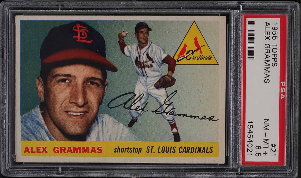 1955 Topps Alex Grammas #21 PSA 8.5 NM-MT+