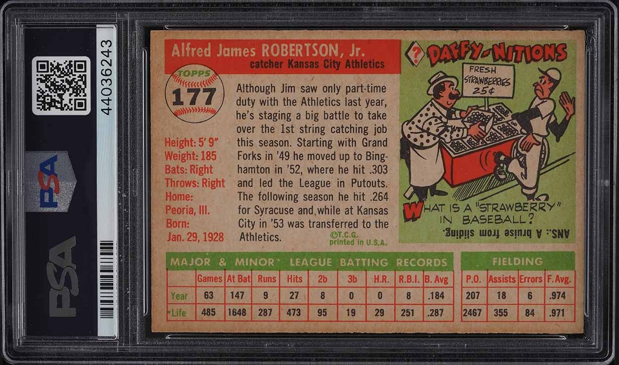 1955 Topps Jim Robertson #177 PSA 8 NM-MT