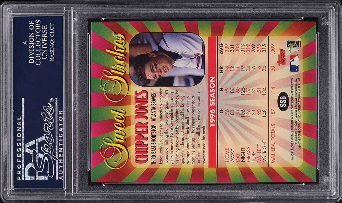 1997 Topps Sweet Strokes Chipper Jones #SS8 PSA 10 GEM MINT on