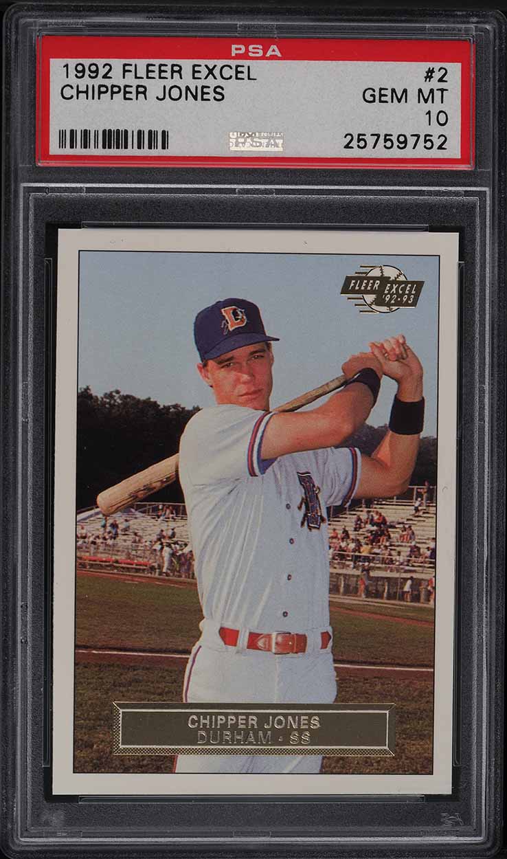 1992 Fleer Excel Chipper Jones ROOKIE #2 PSA 10 GEM MINT on