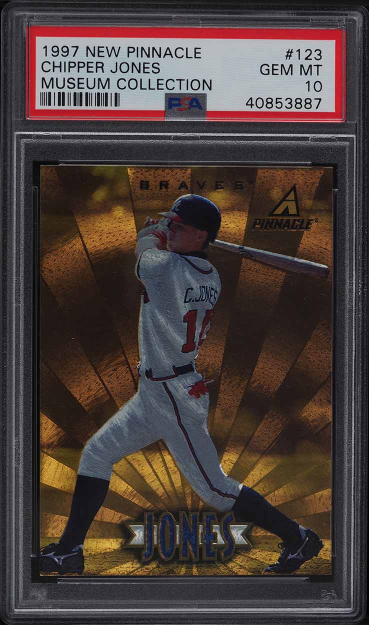 1997 New Pinnacle Museum Collection Chipper Jones #123 PSA 10 GEM MINT