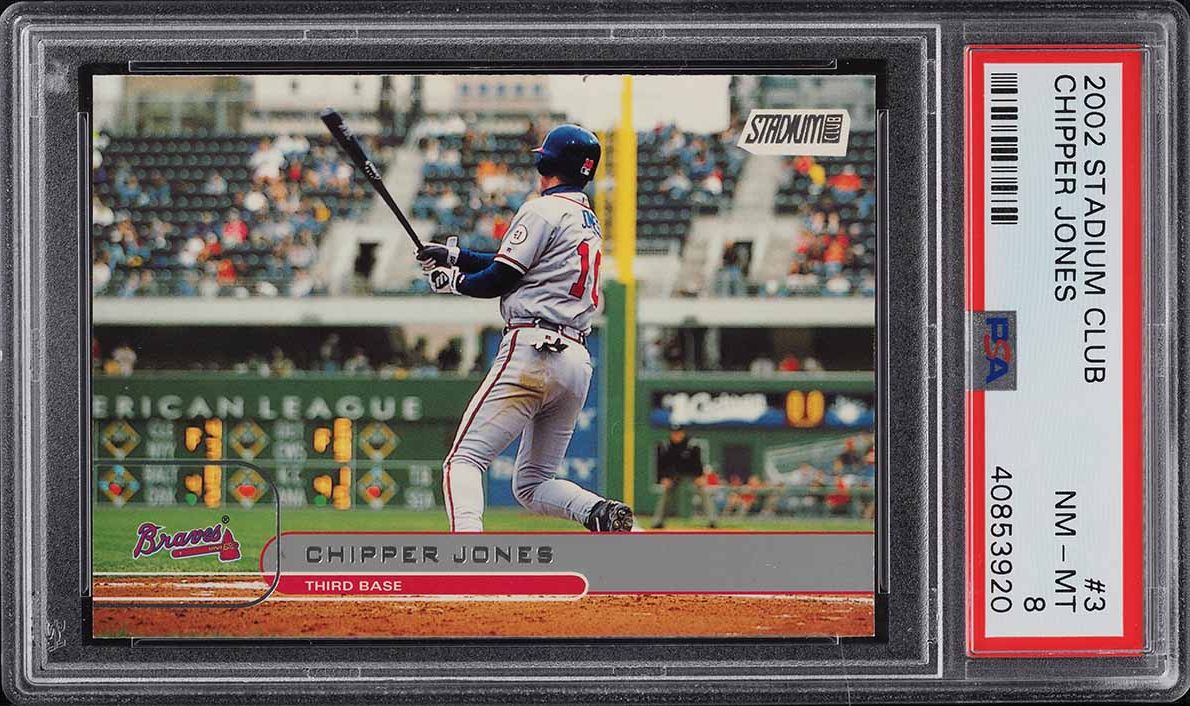 2002 Stadium Club Chipper Jones #3 PSA 8 NM-MT