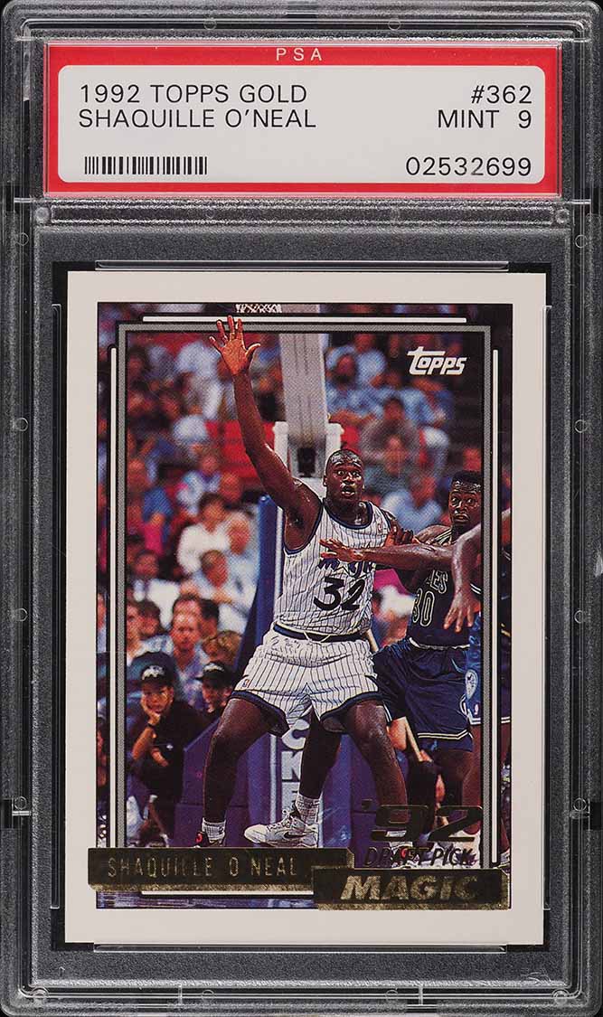1992 Topps Gold Shaquille O'Neal ROOKIE #362 PSA 9 MINT