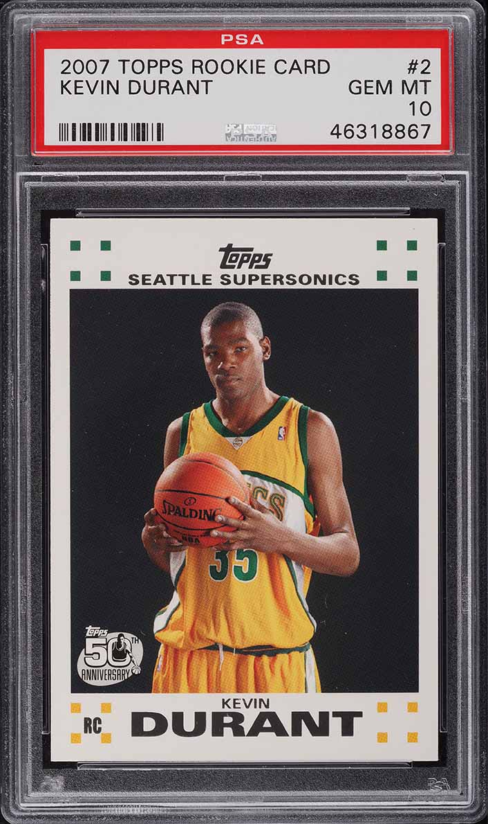 2007 Topps Basketball Kevin Durant ROOKIE #2 PSA 10 GEM MINT