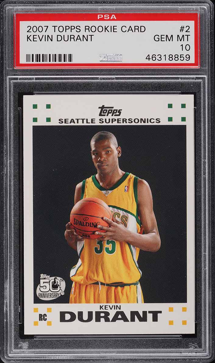 2007 Topps Basketball Kevin Durant ROOKIE #2 PSA 10 GEM MINT