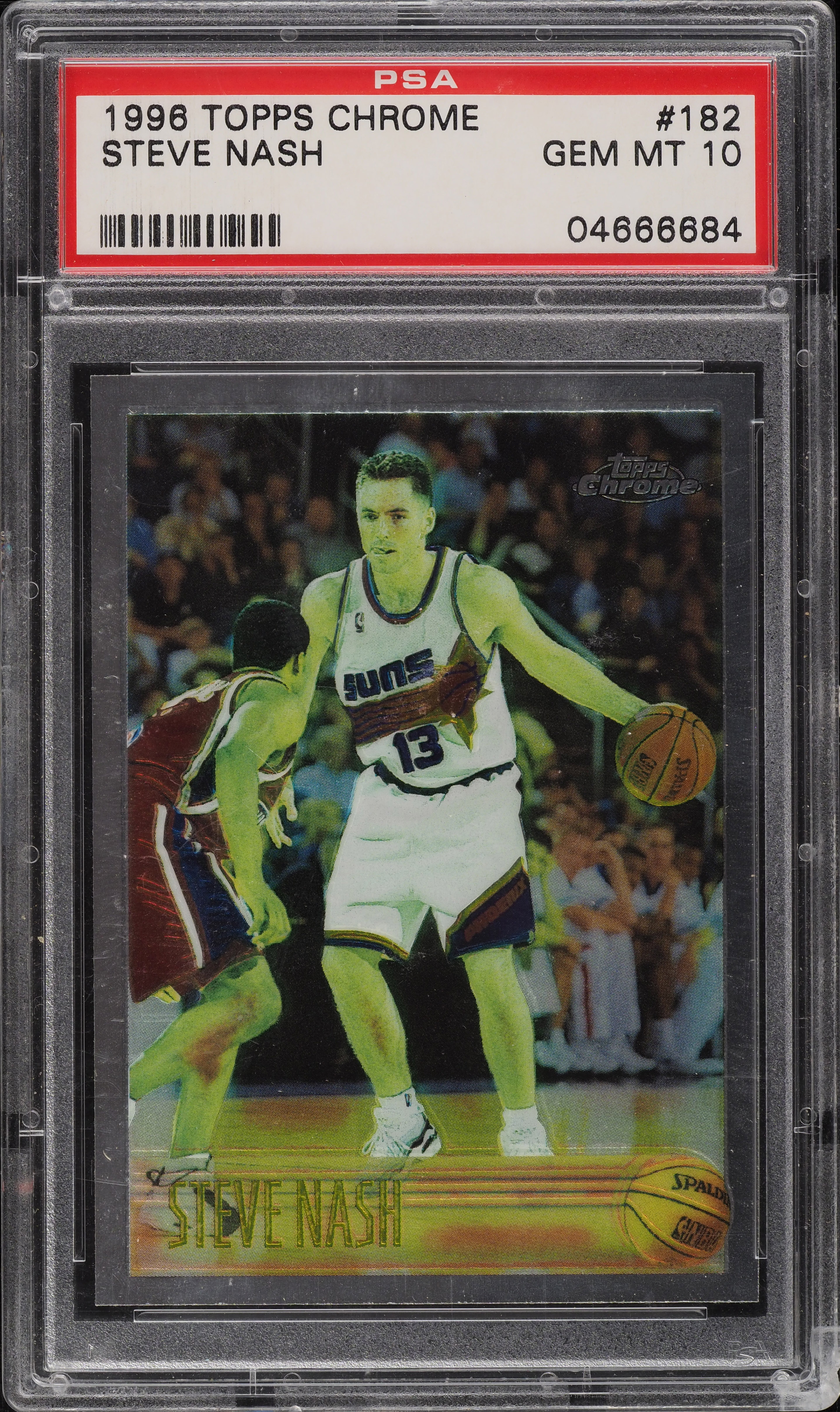 1996 Topps Chrome Steve Nash ROOKIE #182 PSA 10 GEM MINT on 