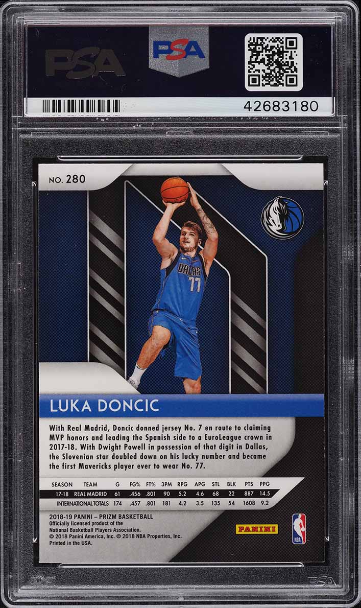 2018 Panini Prizm Luka Doncic ROOKIE #280 PSA 10 GEM MINT