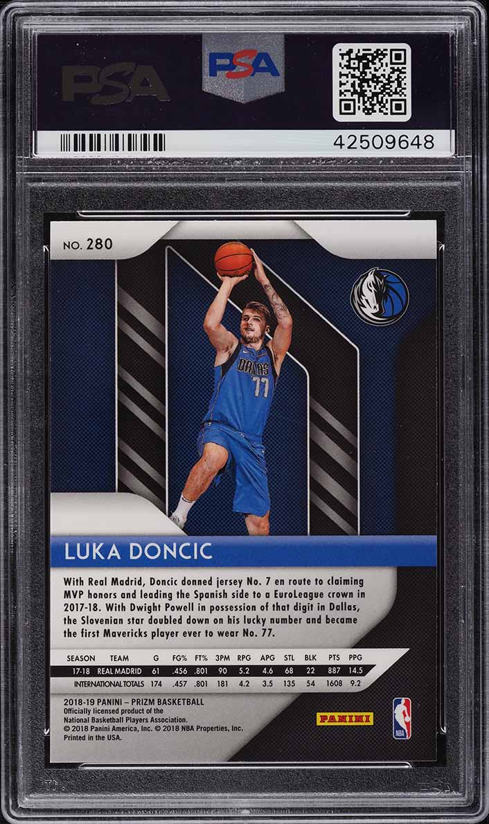 2018 Panini Prizm Luka Doncic ROOKIE #280 PSA 10 GEM MINT