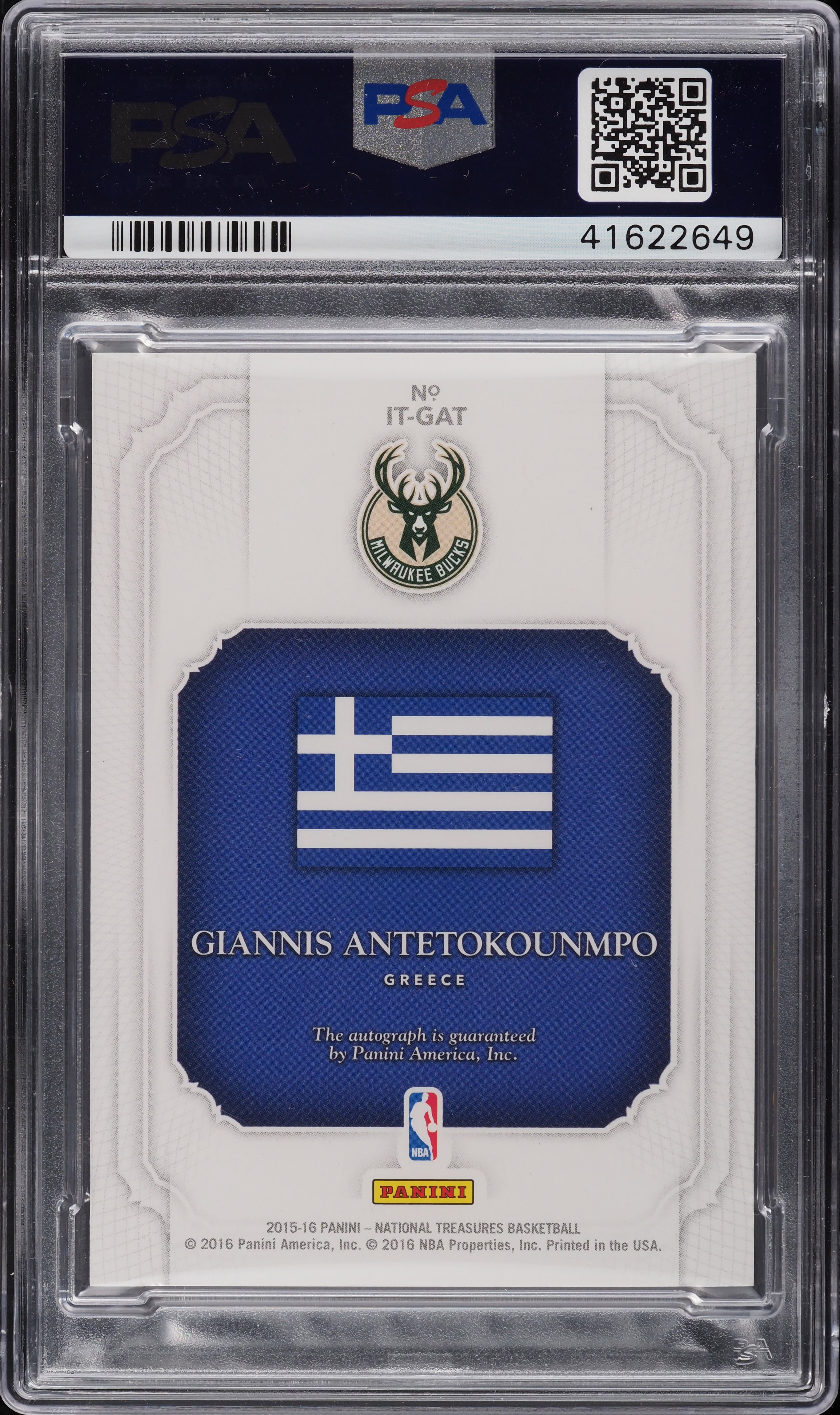 2015 National Treasures International Giannis Antetokounmpo AUTO 