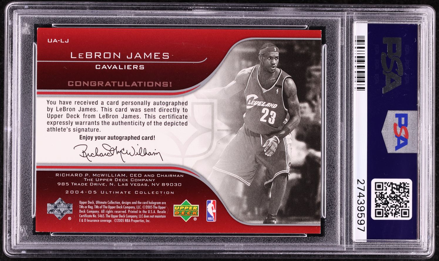 2004 Ultimate Collection Achievements LeBron James AUTO /43 #UA-LJ PSA 10 GEM