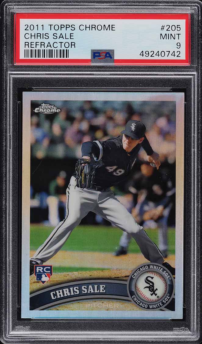 2011 Topps Chrome Refractor Chris Sale ROOKIE RC #205 PSA 9 MINT