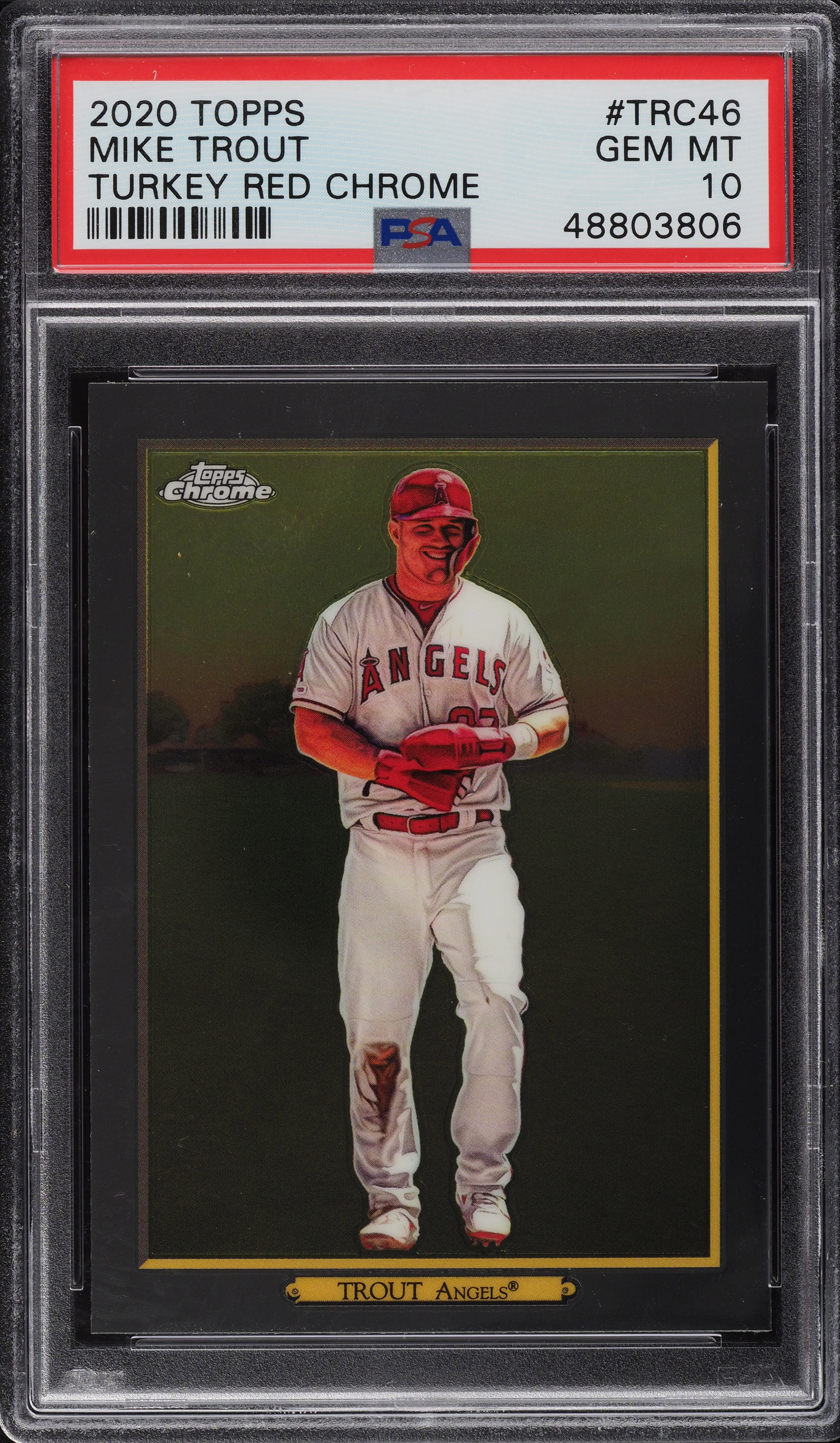 2020 Topps Turkey Red Chrome Mike Trout #TRC46 PSA 10 GEM MINT on 