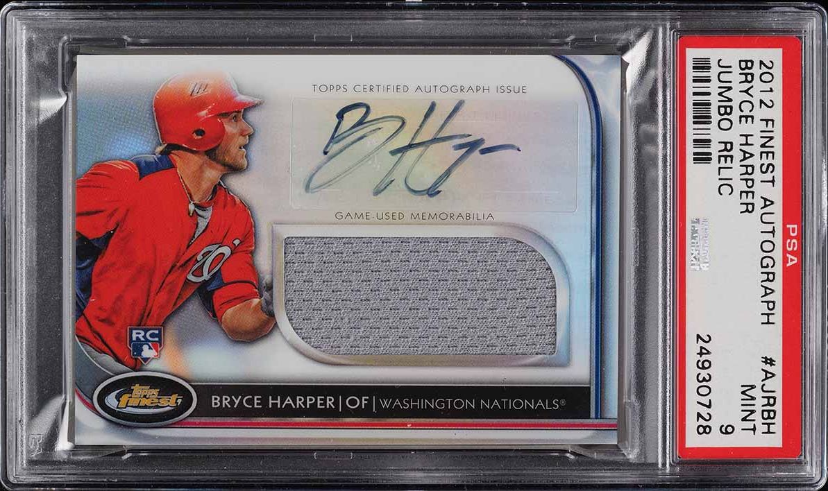 2012 Finest Jumbo Relic Bryce Harper ROOKIE RC PATCH AUTO #AJRBH