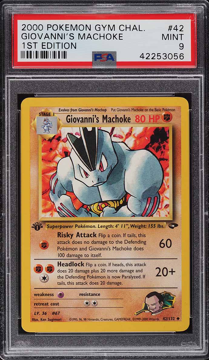 2000 Pokemon Gym Challenge 1st Edition Giovanni's Machoke #42 PSA 9 MINT