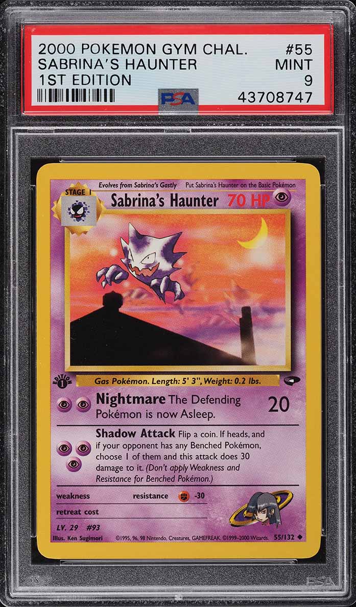 2000 Pokemon Gym Challenge 1st Edition Sabrina's Haunter #55 PSA 9 MINT