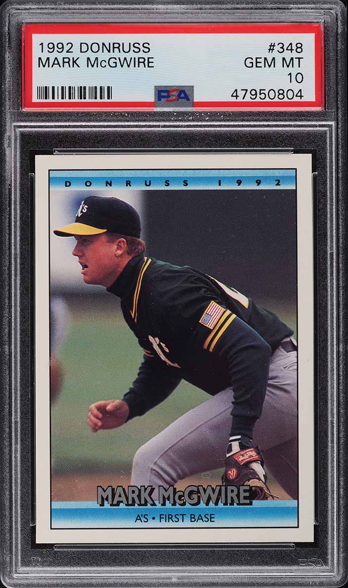 1992 Donruss Mark McGwire #348 PSA 10 GEM MINT
