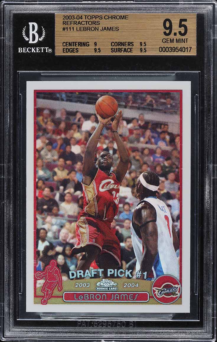 2003 Topps Chrome Refractor LeBron James ROOKIE #111 BGS 9.5 GEM MINT