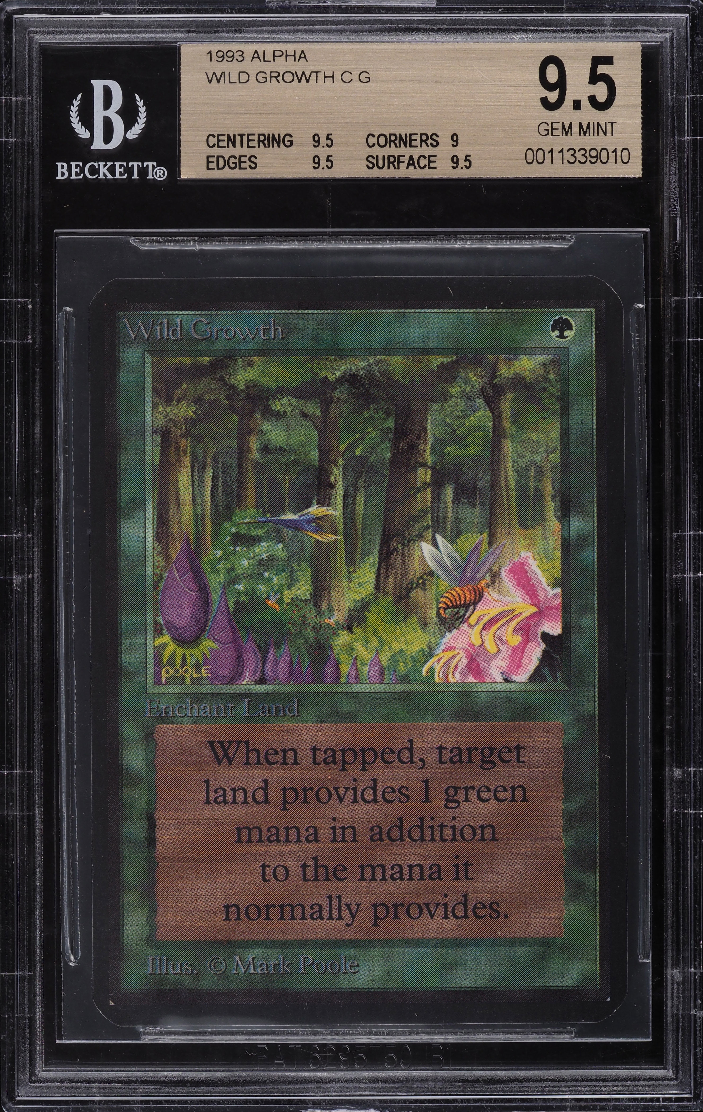 1993 Magic The Gathering MTG Alpha Wild Growth C G BGS 9.5 GEM