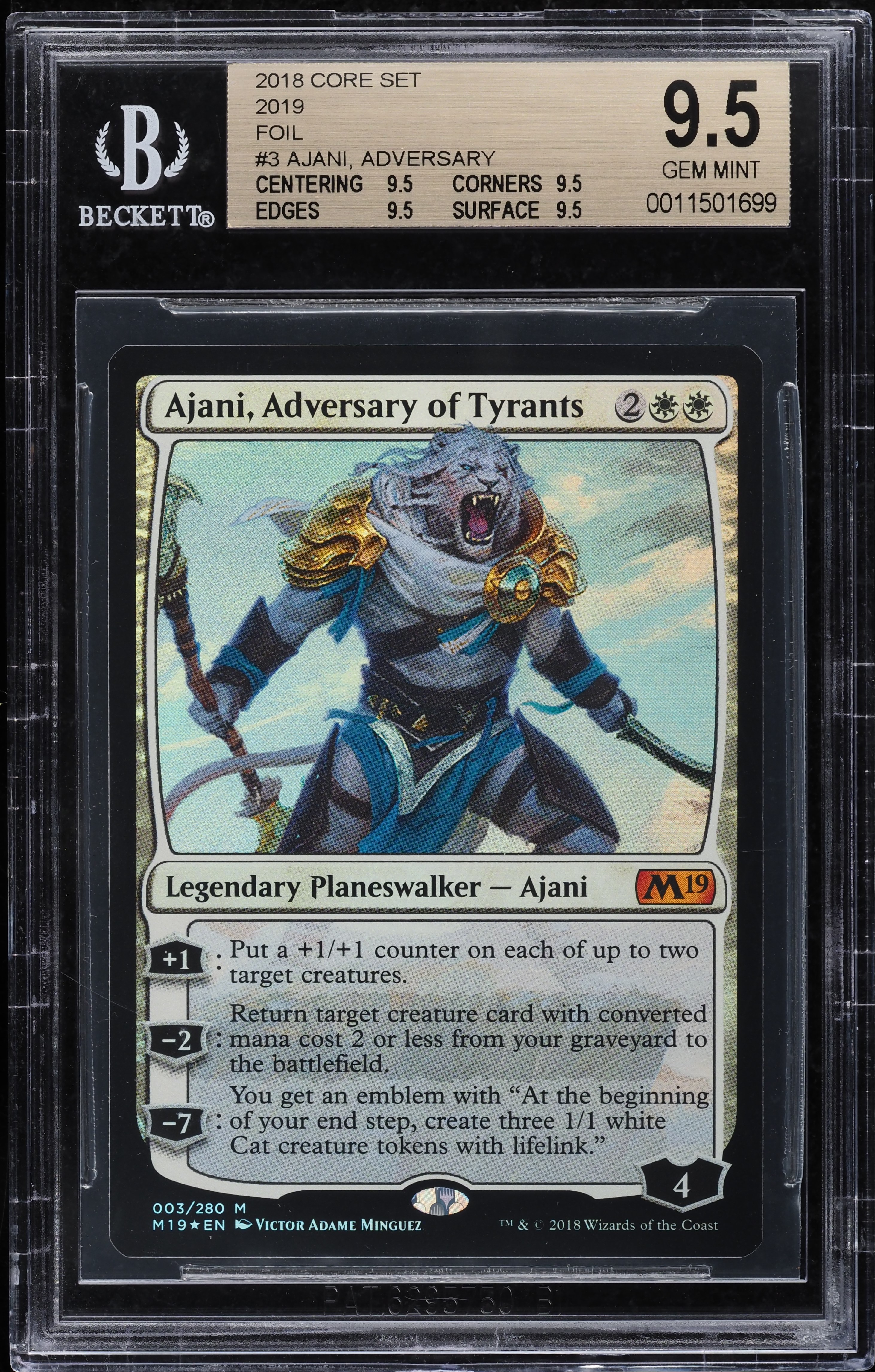 2018 Magic The Gathering Core Set '19 Foil Ajani, Adversary Of