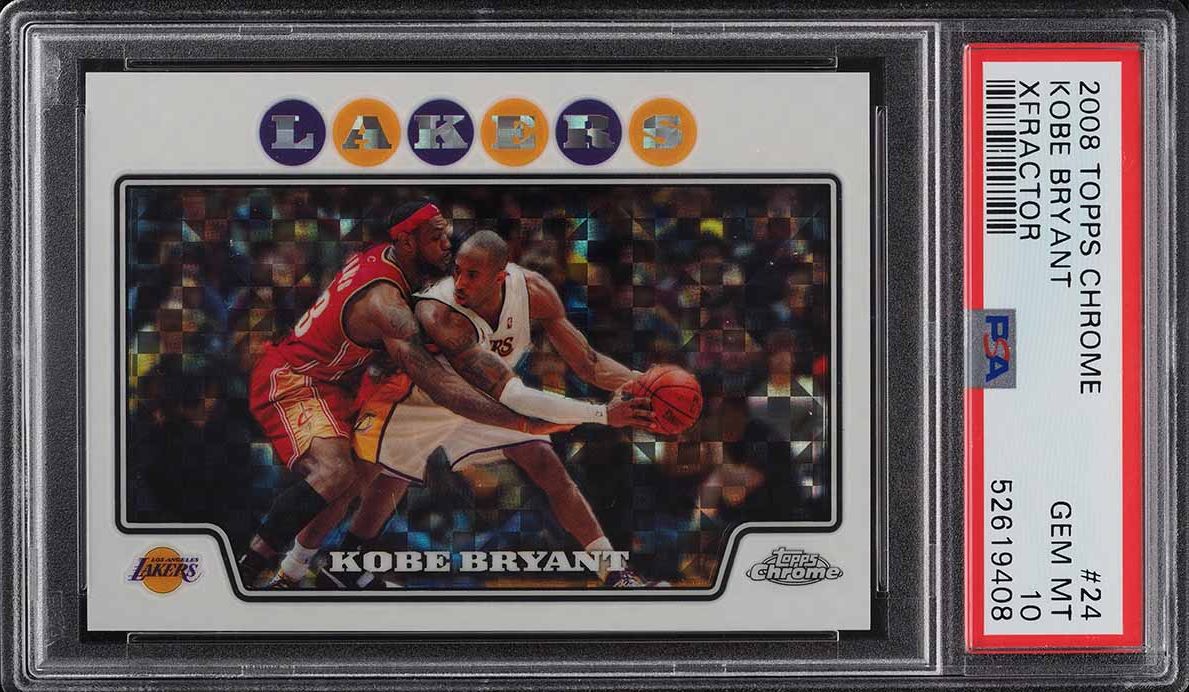 2008 Topps Chrome Basketball Kobe Bryant #24 PSA 9 MINT on
