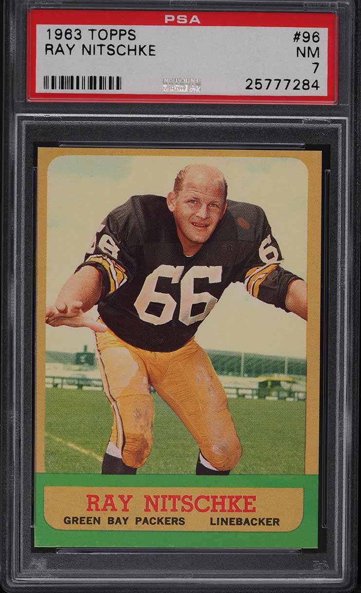 1963 Topps Football Ray Nitschke ROOKIE #96 PSA 7 NRMT