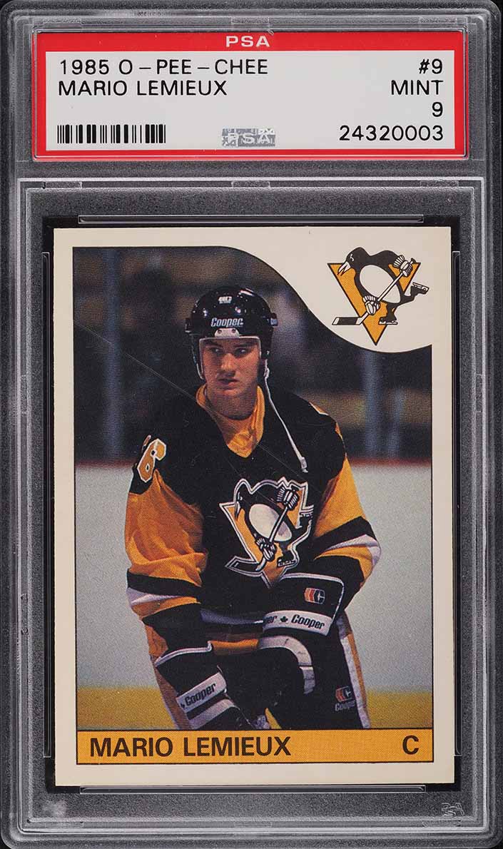 1985 O-Pee-Chee Hockey Mario Lemieux ROOKIE #9 PSA 9 MINT (PWCC-E)