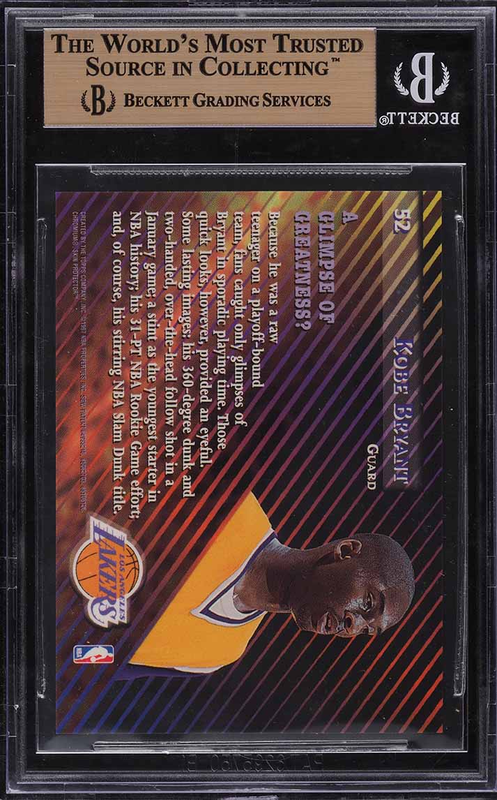 1996 Stadium Club Members Only Finest Kobe Bryant ROOKIE #52 BGS 9.5 GEM MINT