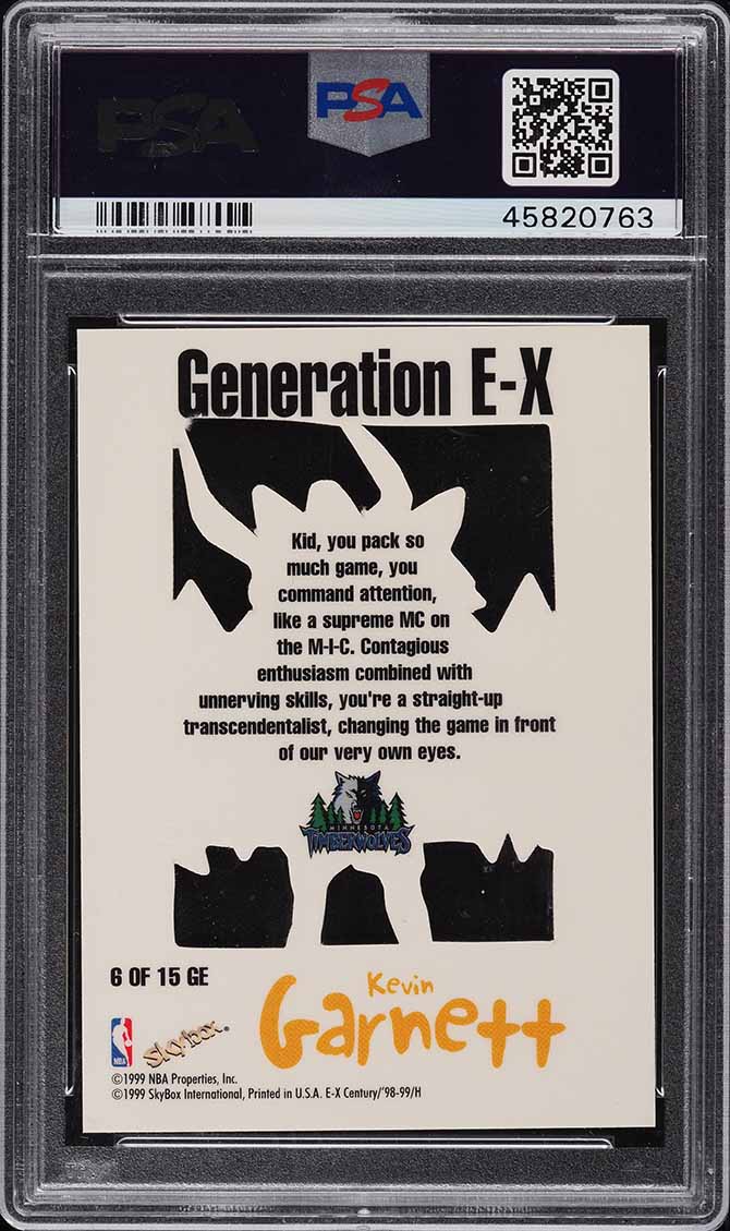 1998 Skybox E-X Century Generation E-X Kevin Garnett #6 PSA 9 MINT