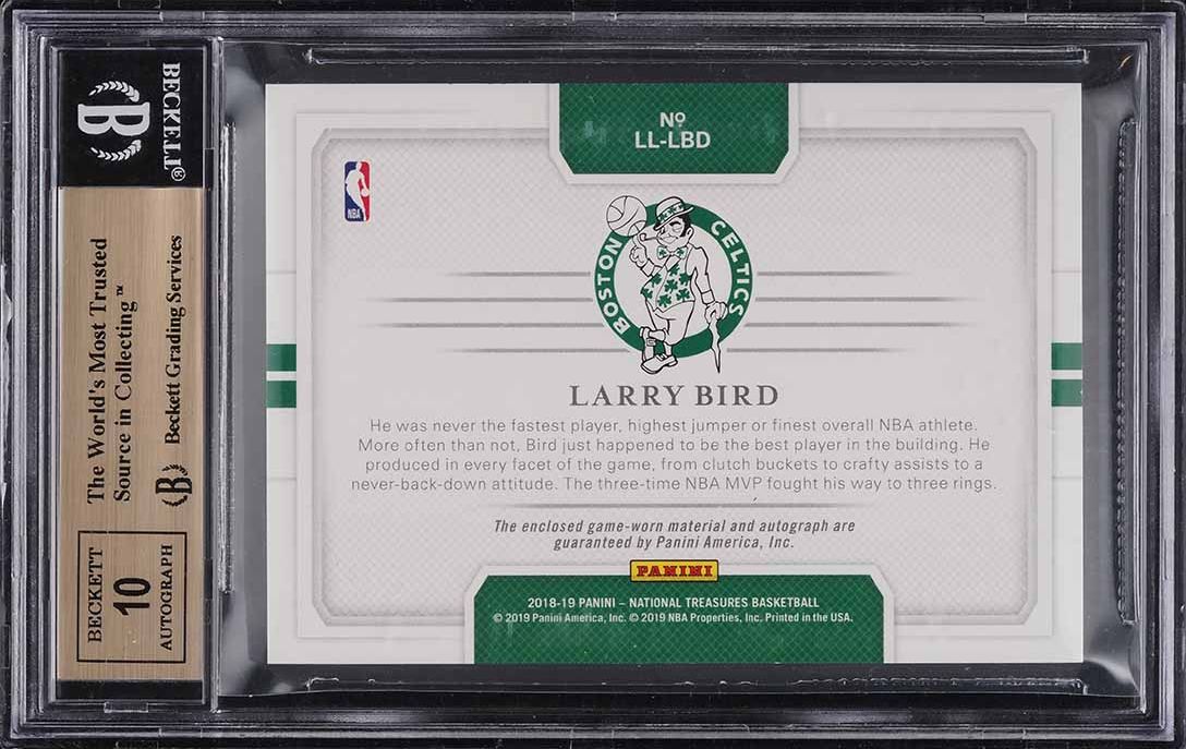 2018 National Treasures Lasting Legacies Larry Bird PATCH AUTO /25 #32 BGS 9.5