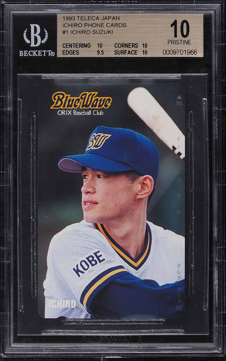 1993 Teleca Japan Ichiro Phone Card Ichiro Suzuki ROOKIE RC #1 BGS 10 PRISTINE
