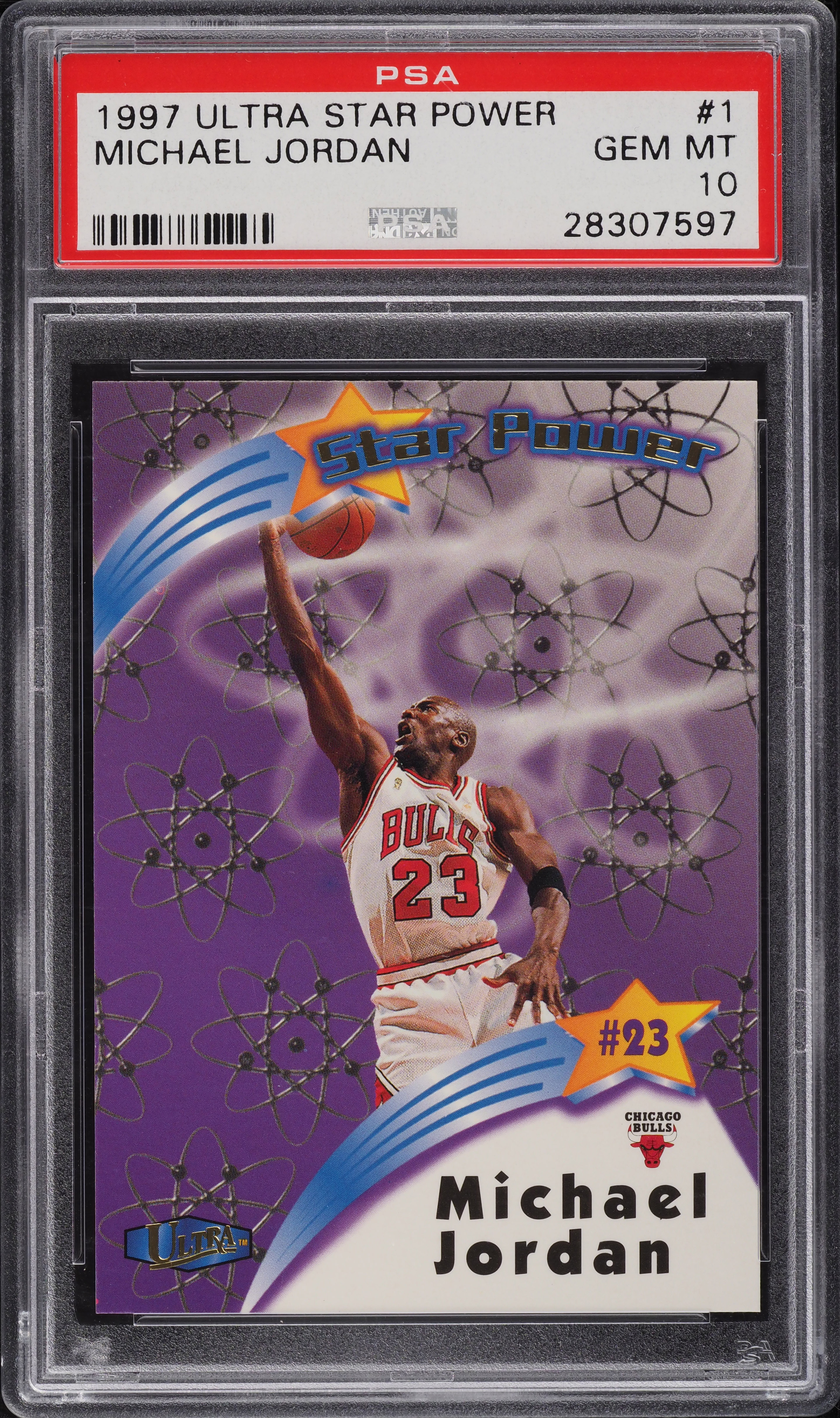 1997 Ultra Star Power Michael Jordan #1 PSA 10 GEM MINT on