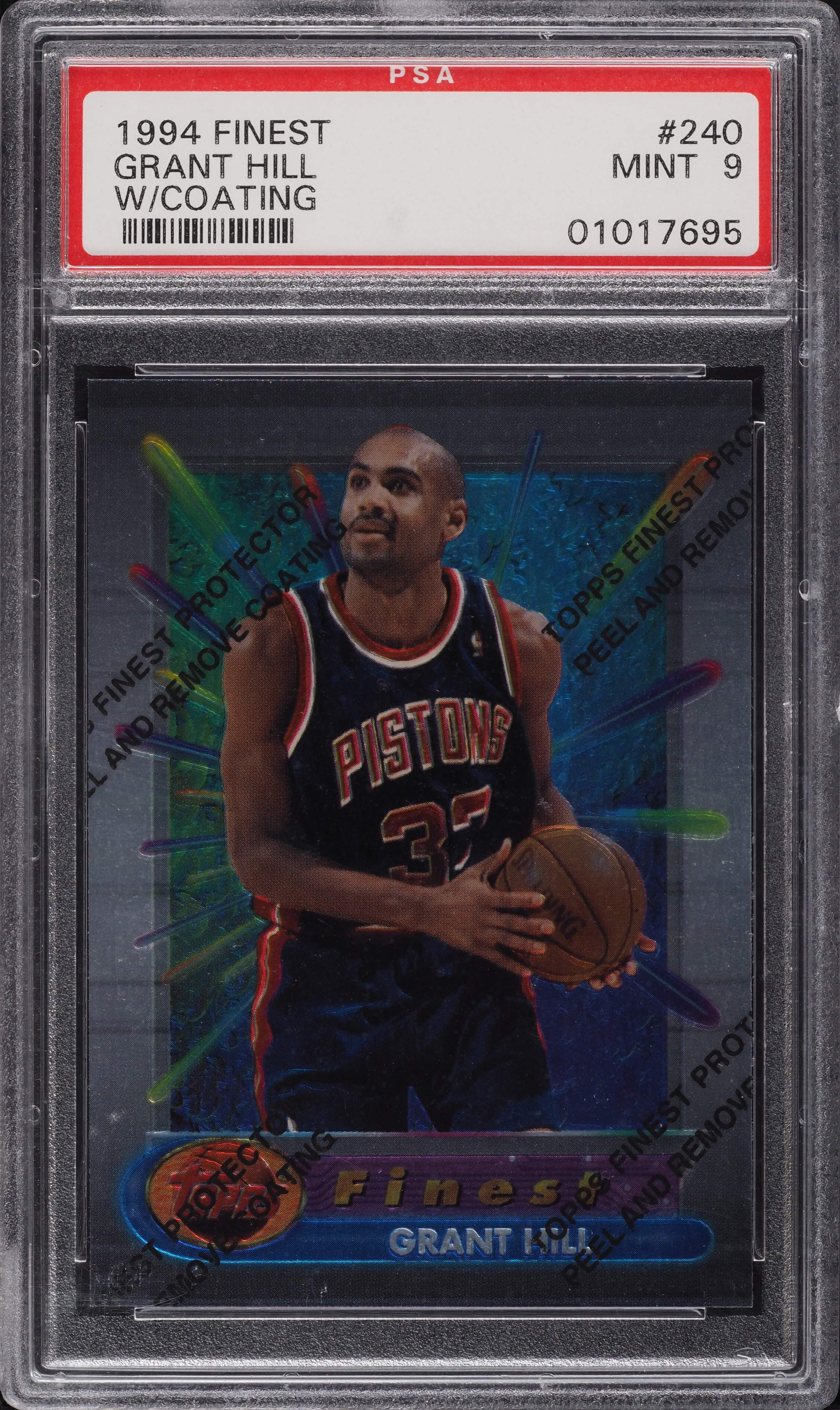 1994 Finest Basketball w/ Coating Grant Hill ROOKIE #240 PSA 9