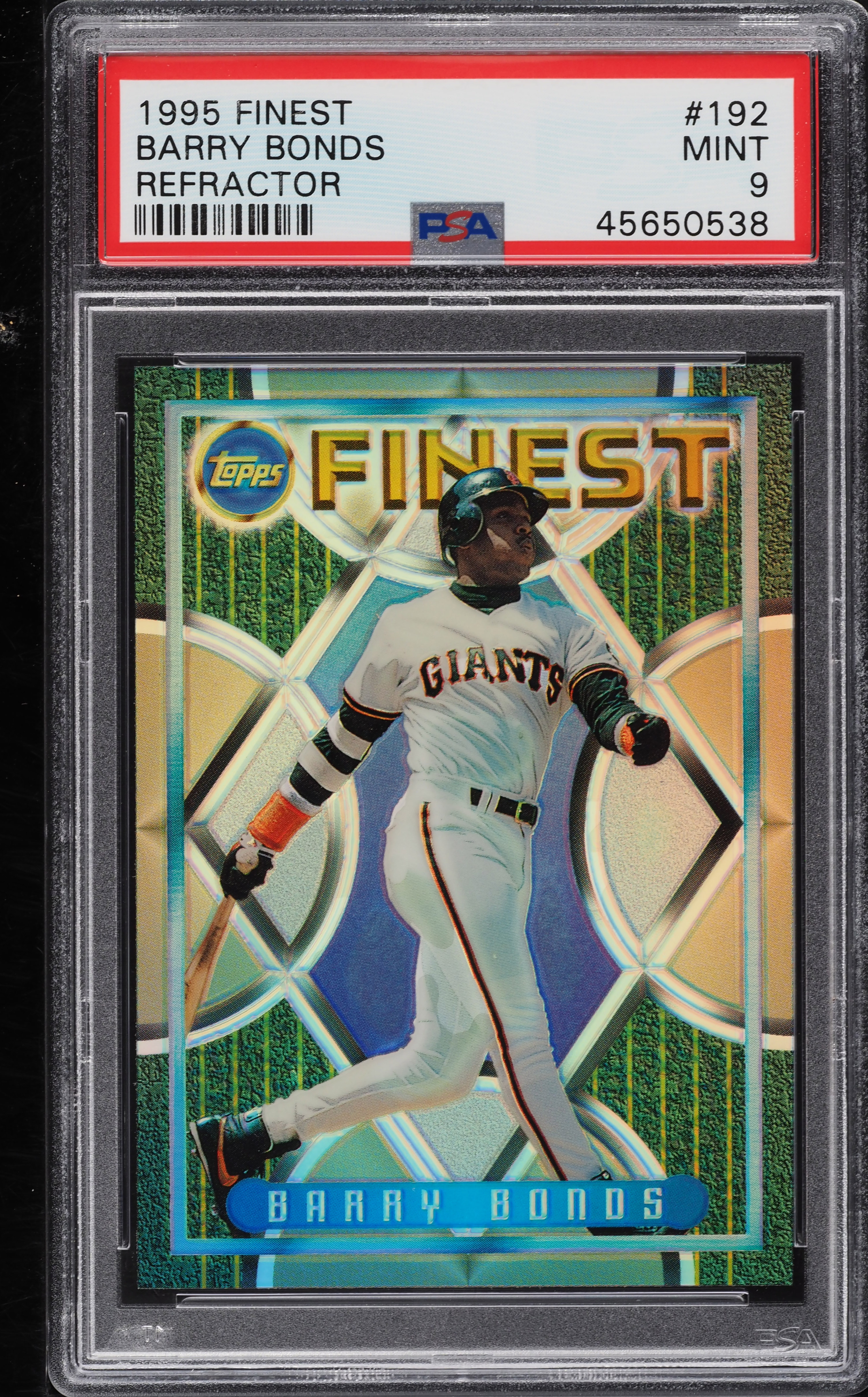 1995 Finest Refractor Barry Bonds #192 PSA 9 MINT on Fanatics Collect