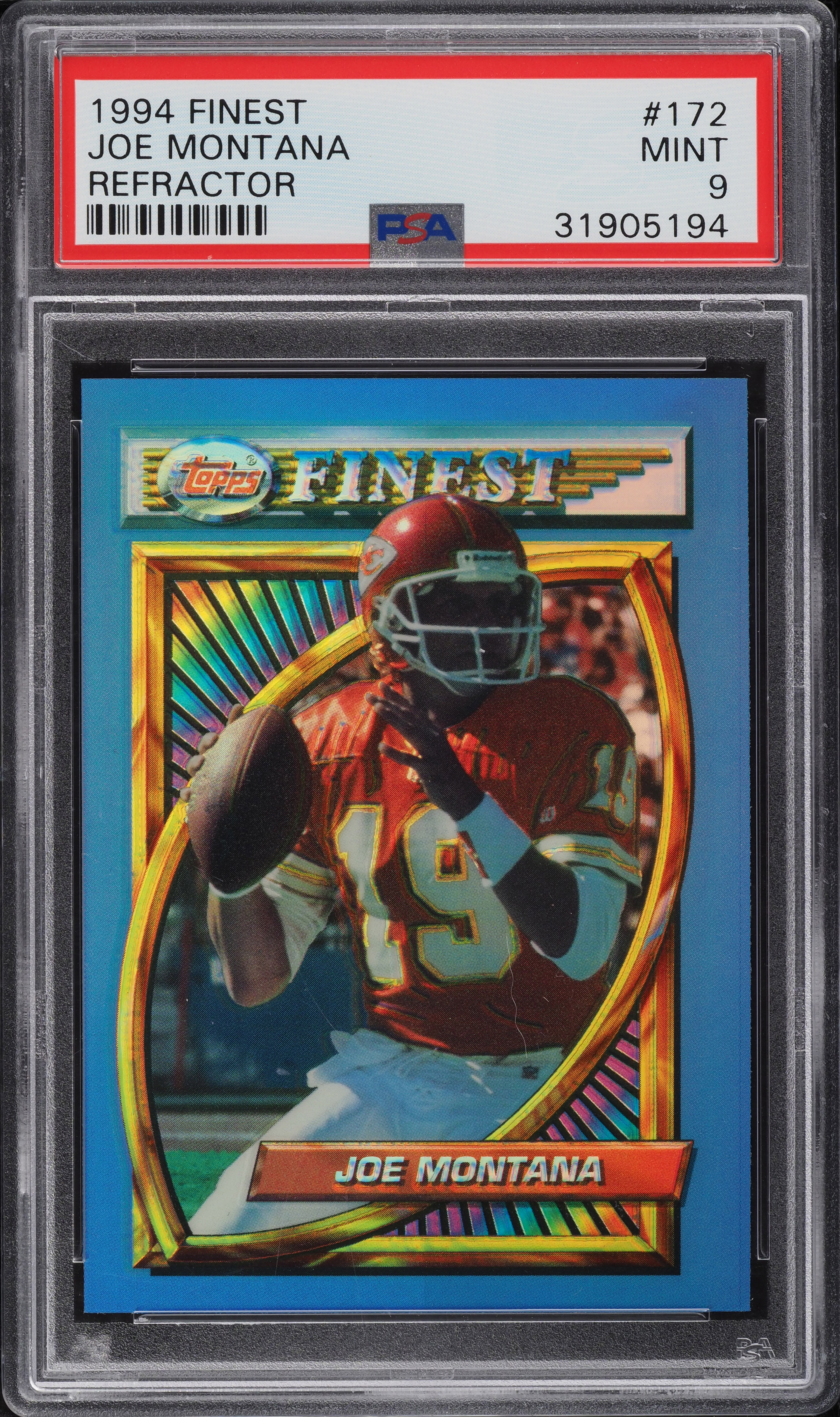 1994 Finest Refractor Joe Montana #172 PSA 9 MINT on Fanatics Collect