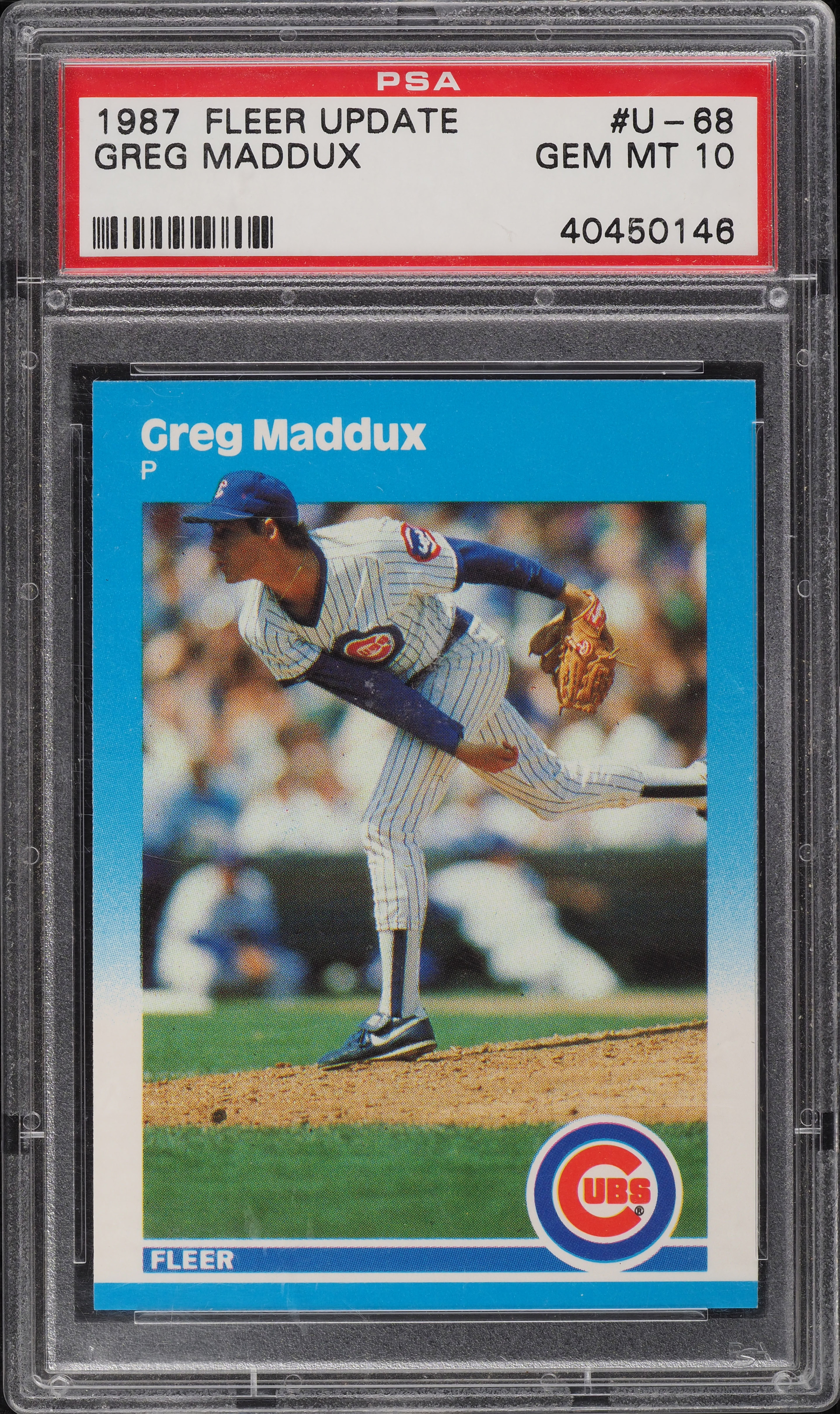 1987 Fleer Update Greg Maddux ROOKIE #U-68 PSA 10 GEM MINT on