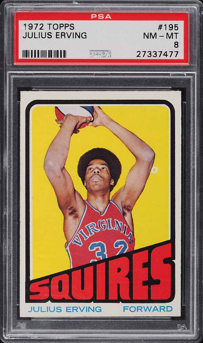 1972 Topps Basketball Julius Erving ROOKIE #195 PSA 8 NM-MT