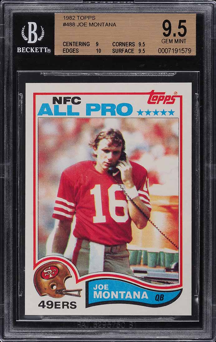 1982 Topps Football Joe Montana ALL-PRO #488 BGS 9.5 GEM MINT