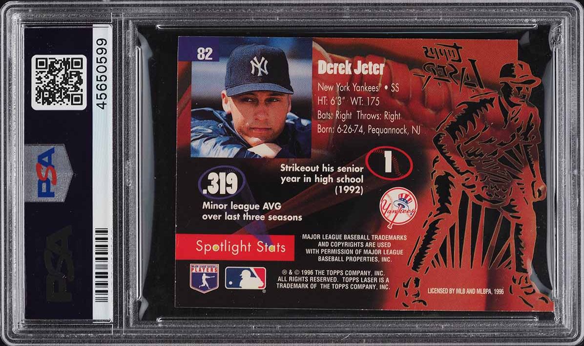 1996 Topps Laser Die-Cut Derek Jeter ROOKIE #82 PSA 9 MINT
