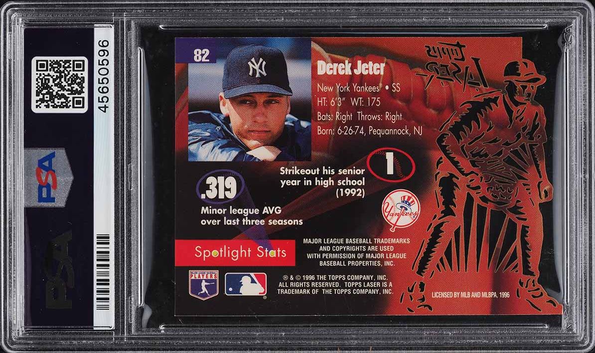 1996 Topps Laser Die-Cut Derek Jeter ROOKIE #82 PSA 9 MINT
