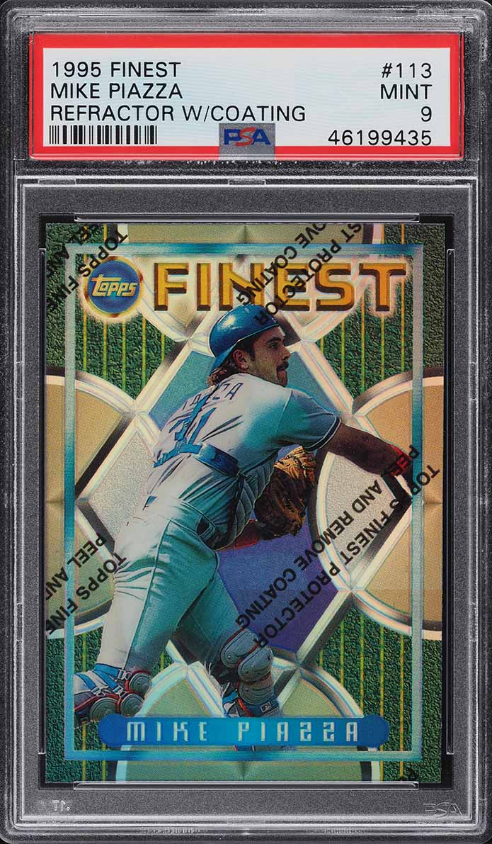 1995 Finest Refractor w/ Coating Mike Piazza #113 PSA 9 MINT