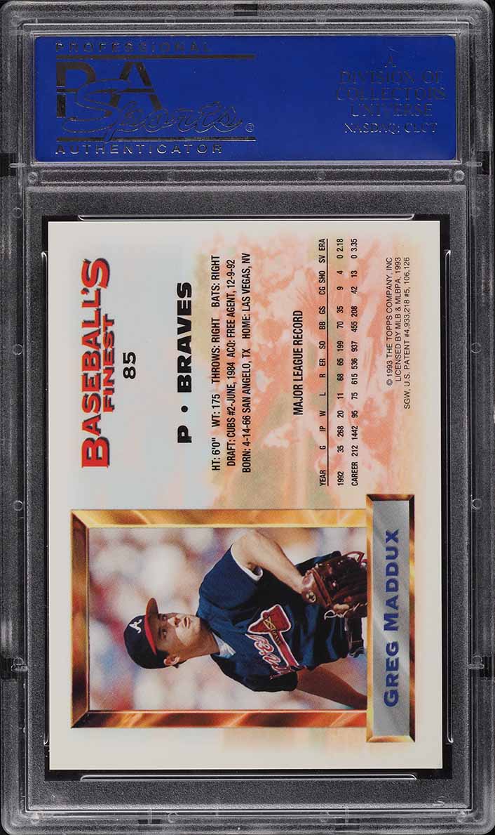 1993 Finest Refractor Greg Maddux #85 PSA 9 MINT